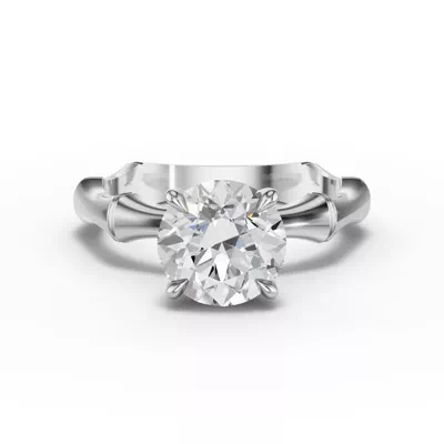 Bamboo Solitaire Engagement Ring