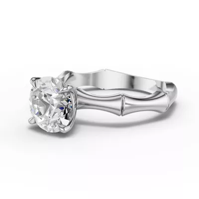 Bamboo Solitaire Engagement Ring
