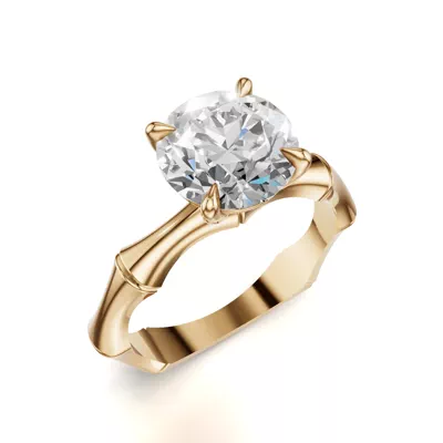 Bamboo Solitaire Engagement Ring