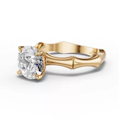 Bamboo Solitaire Engagement Ring