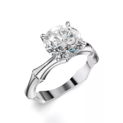 Bamboo Solitaire Engagement Ring