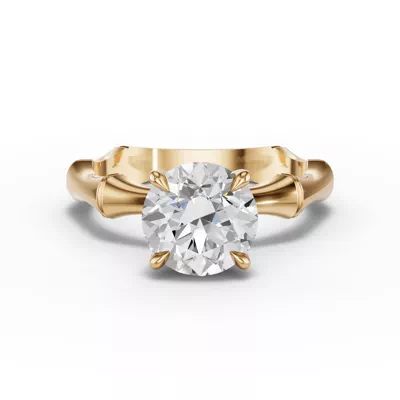 Bamboo Solitaire Engagement Ring