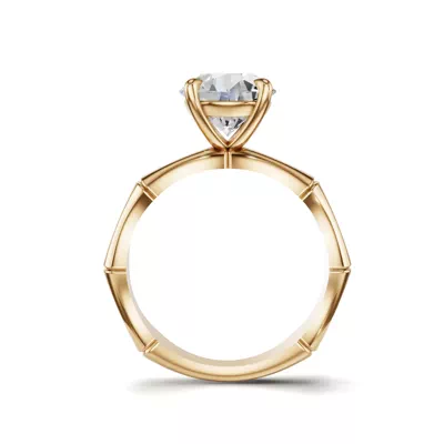 Bamboo Solitaire Engagement Ring