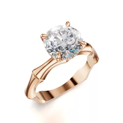 Bamboo Lab Diamond Hidden Halo Engagement Ring
