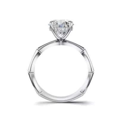 Bamboo Lab Diamond Hidden Halo Engagement Ring