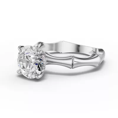 Bamboo Lab Diamond Hidden Halo Engagement Ring