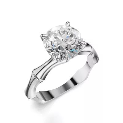 Bamboo Lab Diamond Hidden Halo Engagement Ring