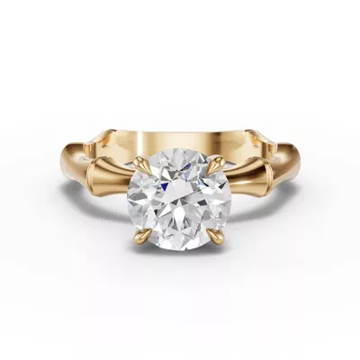 Bamboo Lab Diamond Hidden Halo Engagement Ring