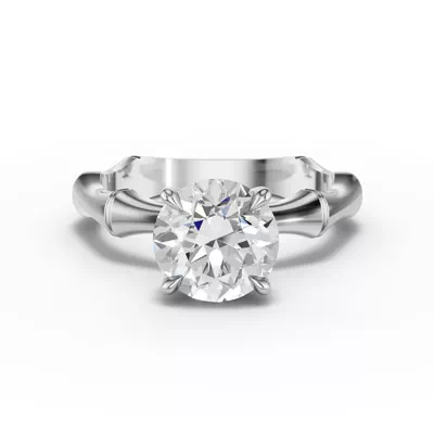 Bamboo Lab Diamond Hidden Halo Engagement Ring