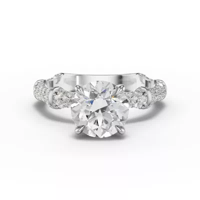 Bamboo Lab Diamond Pavé Engagement Ring