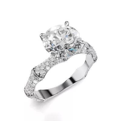 Bamboo Lab Diamond Pavé Engagement Ring