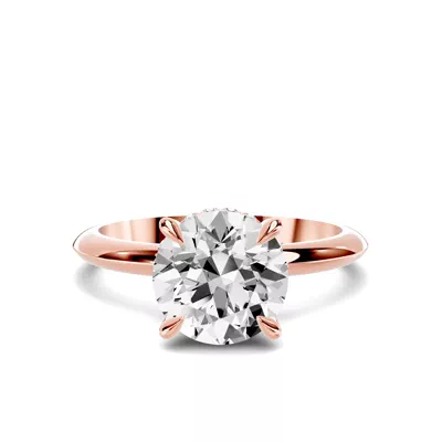 Serra Knife Edge Hidden Halo Engagement Ring