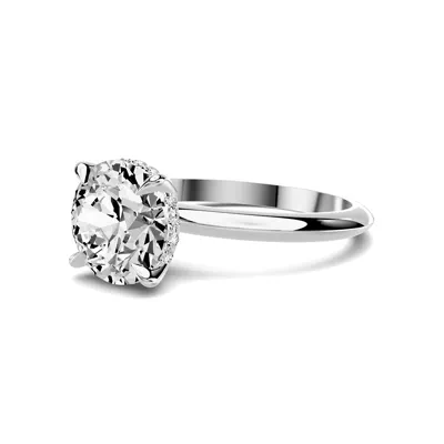 Serra Knife Edge Hidden Halo Engagement Ring