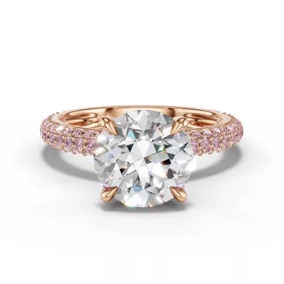 Selora Fancy Pink Pavé Lab Diamond Rolled Pavé  Engagement Ring