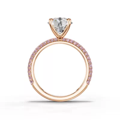 Selora Fancy Pink Pavé Lab Diamond Rolled Pavé  Engagement Ring