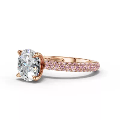 Selora Fancy Pink Pavé Lab Diamond Rolled Pavé  Engagement Ring
