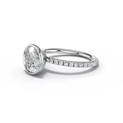 Avalon Lab Pavé Bezel Engagement Ring (0.30 ct. tw.)