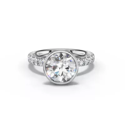 Avalon Pavé Bezel Engagement Ring (0.45 ct. tw.)