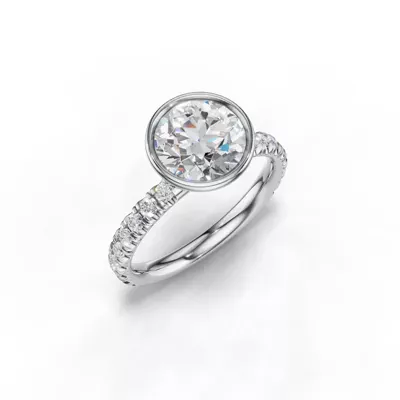 Avalon Pavé Bezel Engagement Ring (0.45 ct. tw.)