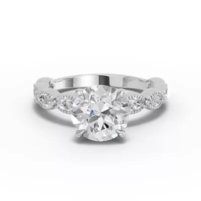 Maren Milgrain Marquise Diamond Engagement Ring