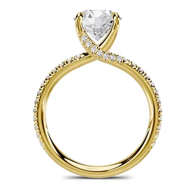Stellora Crossover Pavé Engagement Ring