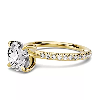 Stellora Crossover Pavé Engagement Ring