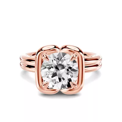 Elaris Double Band Halo Solitaire Engagement Ring
