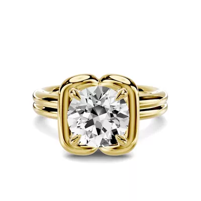 Elaris Double Band Halo Solitaire Engagement Ring