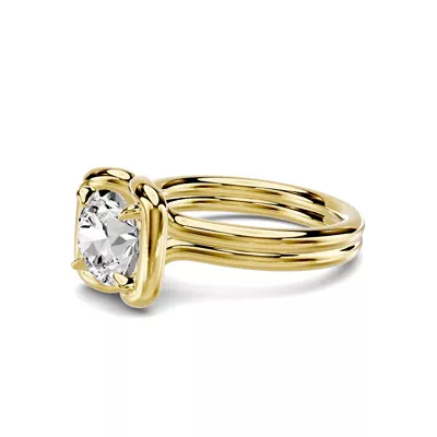 Elaris Double Band Halo Solitaire Engagement Ring