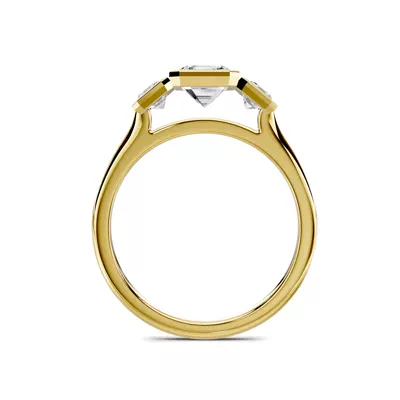 Montero Emerald-Cut Bezel Three-Stone Lab Diamond Engagement Ring (.50 ct. tw.)