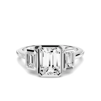 Montero Emerald-Cut Bezel Three-Stone Lab Diamond Engagement Ring (.50 ct. tw.)