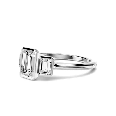 Montero Emerald-Cut Bezel Three-Stone Lab Diamond Engagement Ring (.50 ct. tw.)