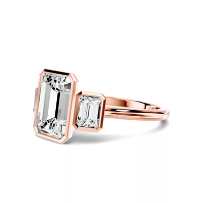Montero Emerald-Cut Bezel Three-Stone Lab Diamond Engagement Ring (.75 ct. tw.)