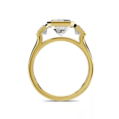Montero Emerald-Cut Bezel Three-Stone Lab Diamond Engagement Ring (.75 ct. tw.)