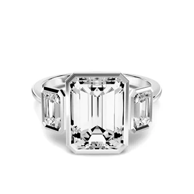 Montero Emerald-Cut Bezel Three-Stone Lab Diamond Engagement Ring (.75 ct. tw.)