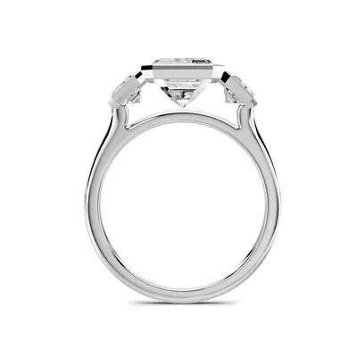 Montero Emerald-Cut Bezel Three-Stone Lab Diamond Engagement Ring (.75 ct. tw.)
