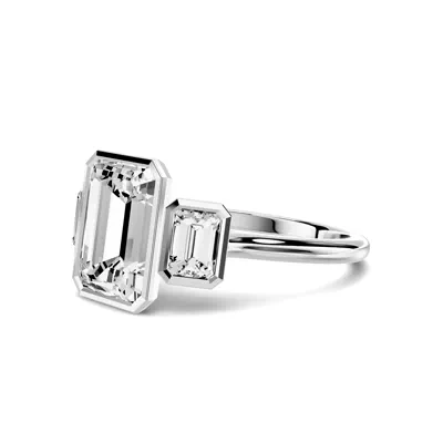 Montero Emerald-Cut Bezel Three-Stone Lab Diamond Engagement Ring (.75 ct. tw.)