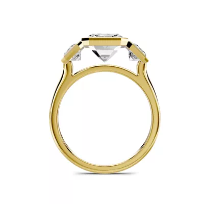 Montero Emerald-Cut Bezel Three-Stone Lab Diamond Engagement Ring (1.00 ct. tw.)