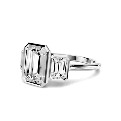 Montero Emerald-Cut Bezel Three-Stone Lab Diamond Engagement Ring (1.00 ct. tw.)