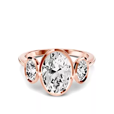 Montero Oval Bezel Three-Stone Lab Diamond Engagement Ring (.50 ct. tw.)