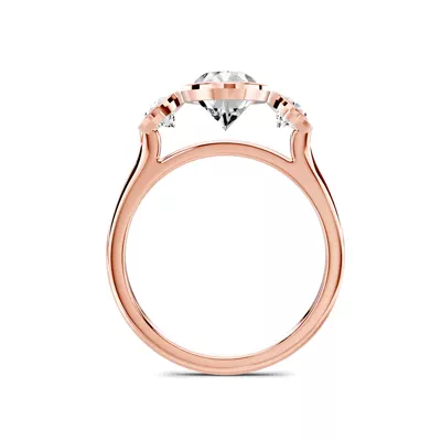Montero Oval Bezel Three-Stone Lab Diamond Engagement Ring (.50 ct. tw.)
