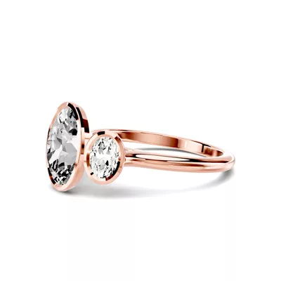 Montero Oval Bezel Three-Stone Lab Diamond Engagement Ring (.50 ct. tw.)