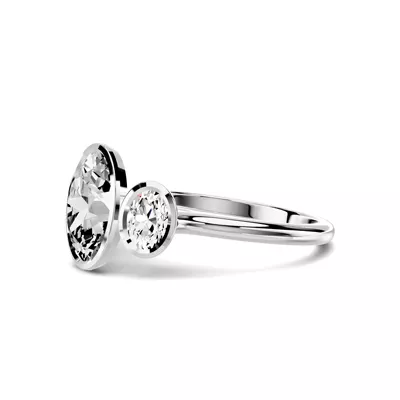 Montero Oval Bezel Three-Stone Lab Diamond Engagement Ring (.50 ct. tw.)