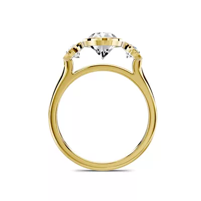 Montero Oval Bezel Three-Stone Lab Diamond Engagement Ring (.50 ct. tw.)
