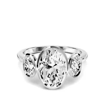Montero Oval Bezel Three-Stone Lab Diamond Engagement Ring (.50 ct. tw.)