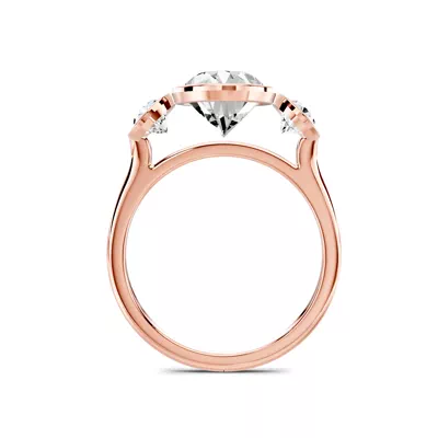 Montero Oval Bezel Three-Stone Lab Diamond Engagement Ring (.75 ct. tw.)