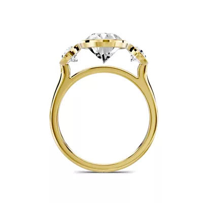 Montero Oval Bezel Three-Stone Lab Diamond Engagement Ring (.75 ct. tw.)