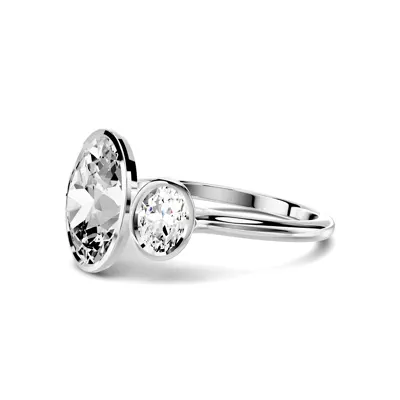 Montero Oval Bezel Three-Stone Lab Diamond Engagement Ring (.75 ct. tw.)