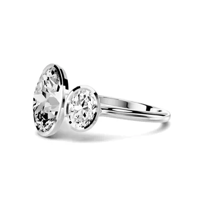 Montero Oval Bezel Three-Stone Lab Diamond Engagement Ring (1.00 ct. tw.)