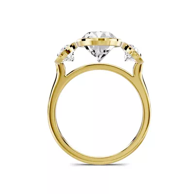 Montero Oval Bezel Three-Stone Lab Diamond Engagement Ring (1.00 ct. tw.)